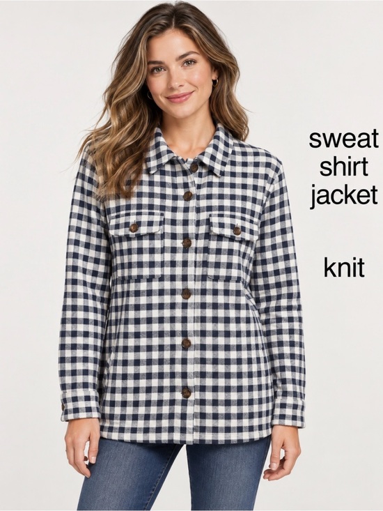 LANDSEND Tops - LandsEnd Womens Plus Serious Sweats Sweatshirt Shirt Jacket, Shacket